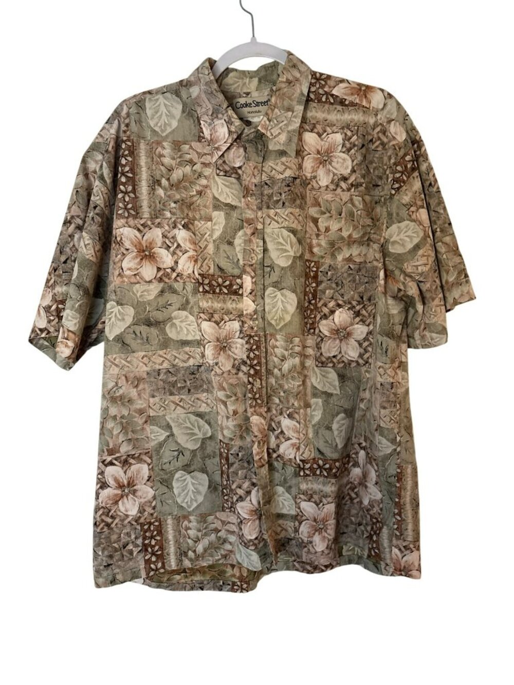 Cooke Street Honolulu Hawaiian Floral Button-Up Cotton Shirt XL